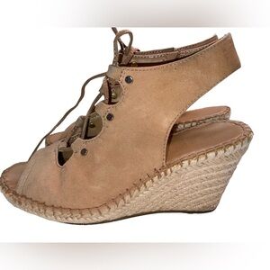 Franco Sarto - Dark Tan suede leather upper Wedge - size 6.5M
